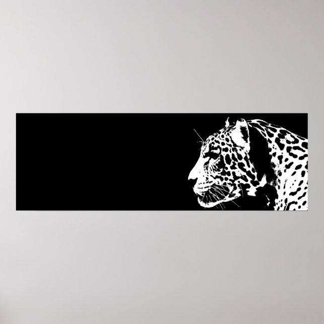 Pop Black & White Jaguar Poster (Vorne)