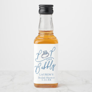 Pop: Blubbly Mini Liquor Gevor Label - Blauer Ring Alkoholflaschenetikett