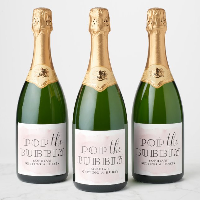 Pop Bubbly Bachelorette Sparkling Vins Étiquettes (Bouteilles)