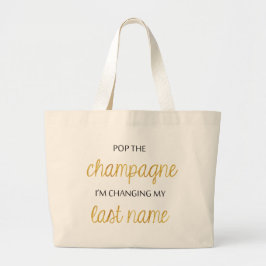 Pop-Champagne-Braut-Tasche Jumbo Stoffbeutel