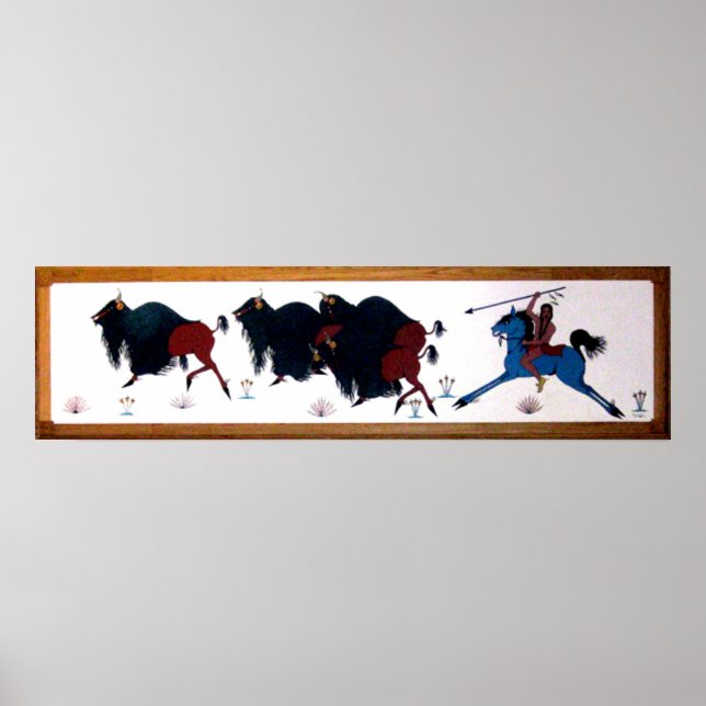 Pop Charlee Buffalo Jagdmural Poster (Vorne)
