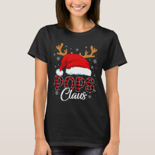 Pop Claus Weihnachtsmannmütze Reindeer Red Kariert T-Shirt