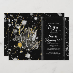 POP CLINK FIZZ Champagne Bubbles Party Invitations