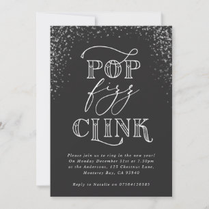 pop clink fizz fiançailles fête de fête invitation