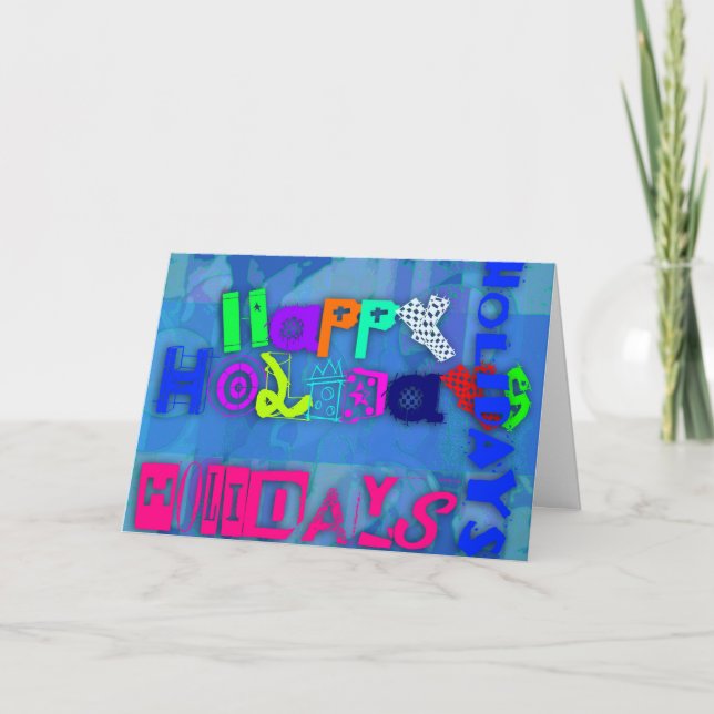 Pop Colorful Happy Holidays Carte de voeux (Devant)