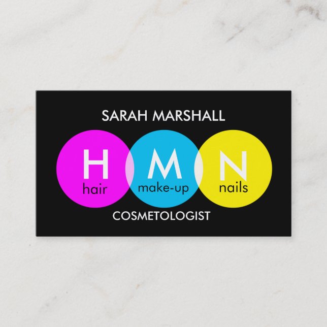 Pop Cosmetologist Business Card Visitenkarte (Vorderseite)
