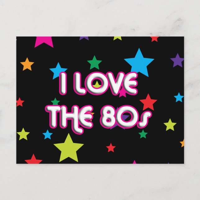 Pop Culture Retro I Liebe 80er Postkarte (Vorderseite)