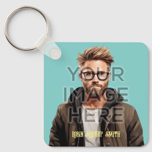 Pop Culture Signable Add Foto Personalisiert Custo Schlüsselanhänger (Vorderseite)