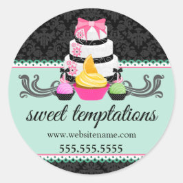 Pop Cupcake Kuchen Bäckerei Box Siegel Runder Aufkleber