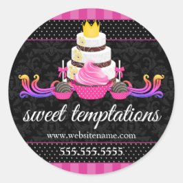 Pop Cupcake Kuchen Bäckerei Box Siegel Runder Aufkleber