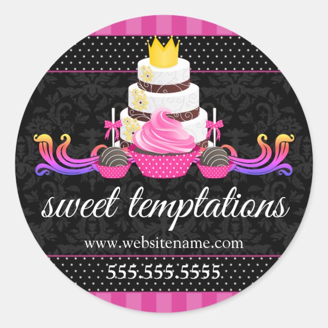 Pop Cupcake Kuchen Bäckerei Box Siegel Runder Aufkleber (Vorderseite)