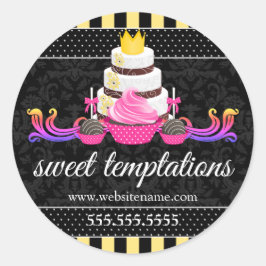 Pop Cupcake Kuchen Bäckerei Box Siegel Runder Aufkleber