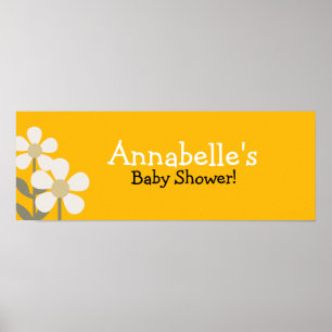 POP DAISY YELLOW BLUME Baby Showbanner Poster