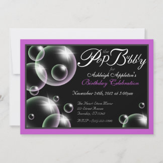 "Pop der Bubbly" Classy Birthday Einladungen
