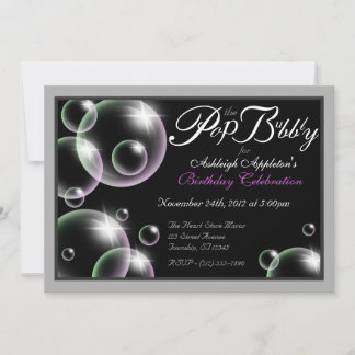 "Pop der Bubbly" Classy Birthday Einladungen
