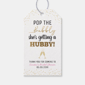 Pop der Bubbly, Hubby Brautparty Danke Geschenkanhänger