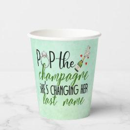 Pop der Champagne Verlobung Paper Cups Pappbecher