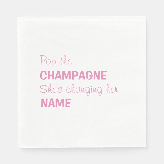 Pop der Champagner Bridal Cocktail-Servietten - ro Serviette (Vorderseite)