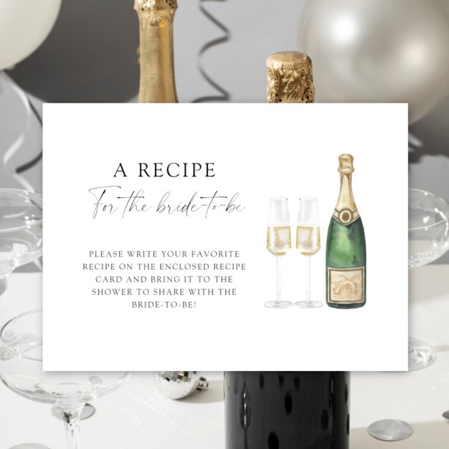 Pop der Champagner - Rezept für die Braut zu sein Begleitkarte (Von Creator hochgeladen)