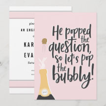 Pop der Einladung der Bubbly Engagement Party