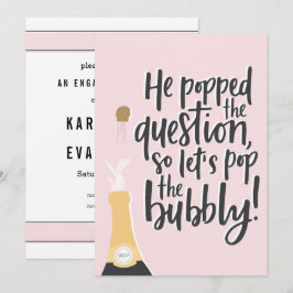 Pop der Einladung der Bubbly Engagement Party