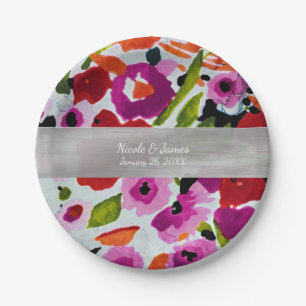 Pop der farbigen, trüben Blume der Wasserfarbe Pappteller