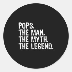 Pop Der Mann Der Mythos Die Legende Coole lustig Runder Aufkleber