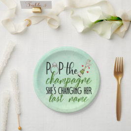 Pop der Verlobung Champagne Teller