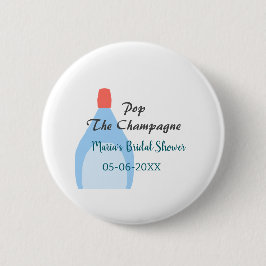 Pop des Champagner-blauen Brautparty Name Datum hi Button