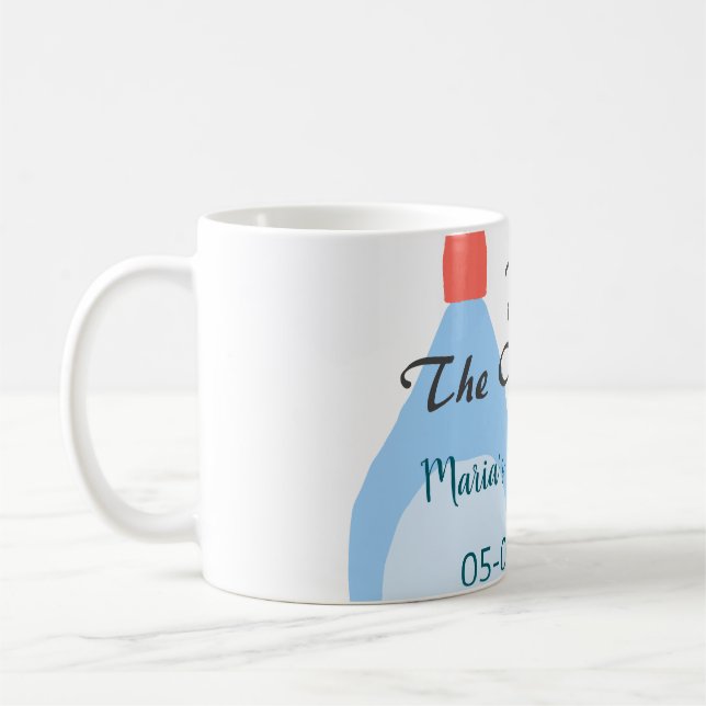 Pop des Champagner-blauen Brautparty Name Datum hi Kaffeetasse (Links)