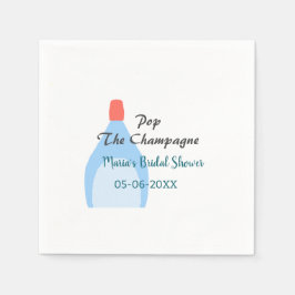 Pop des Champagner-blauen Brautparty Name Datum hi Serviette