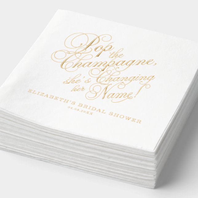 Pop des Champagner-Brautparty Servietten Mit Folie (Ausschnitt)