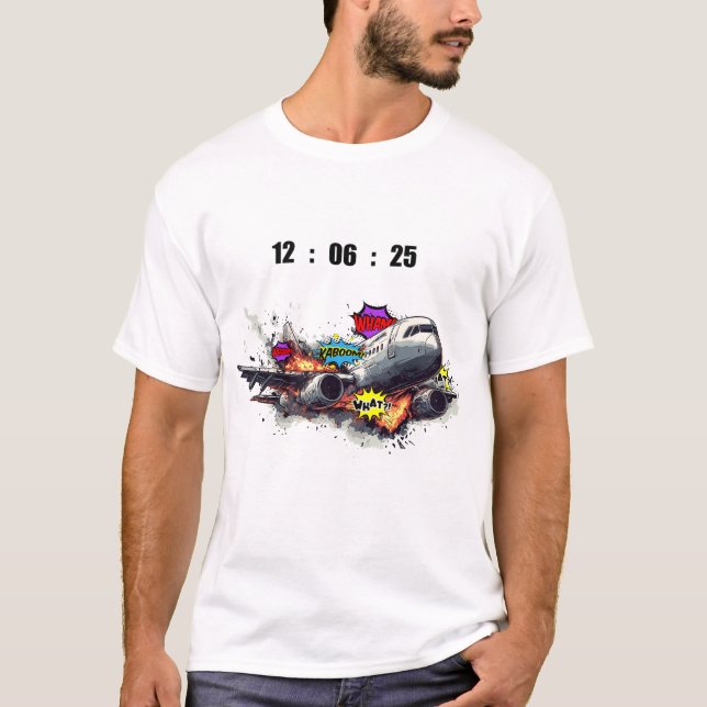 Pop des Flugzeugabsturzes Art - Explosionsstil des T-Shirt (Vorderseite)