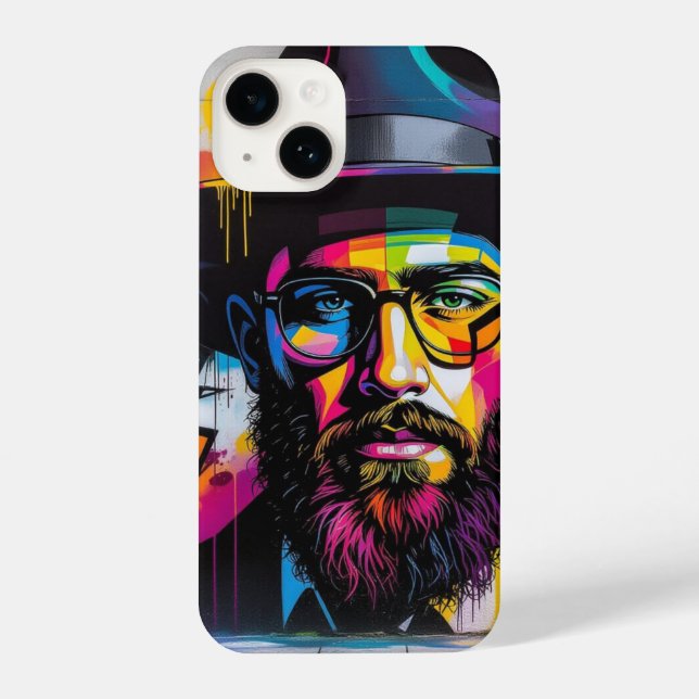 Pop des jüdischen Mannes Art Graffiti Telefonabdec iPhone 14 Hülle (Rückseite)