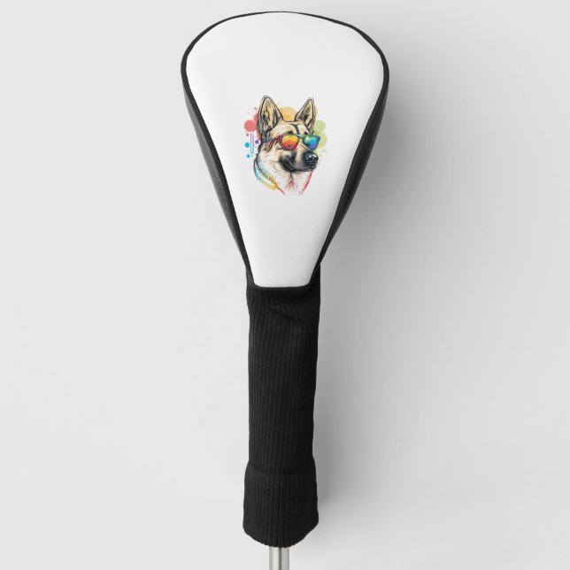 Pop Deutscher Schäferhund  Art Vater Mama Dog Love Golf Headcover (Vorderseite)