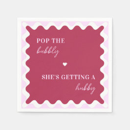 Pop die Bubbly, die sie einen Hubby-Wavy-Rahmen be Serviette