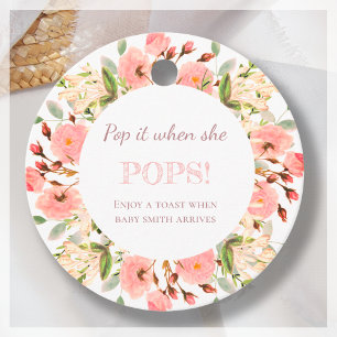 Pop es! Baby Shower Champagne Gefälligkeitstags Geschenkanhänger