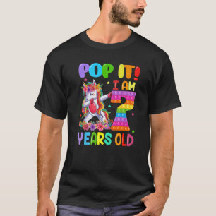 Pop Es bin ich 7 Jahre alt Dabbing Unicorn Fidget T-Shirt