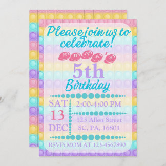 Pop es Custom Blase BIrdday Einladung