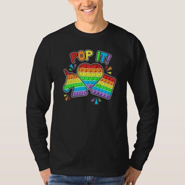 Pop Es Fidget Spielzeug farbiger Pop Spielzeug Spi T-Shirt (Vorderseite)