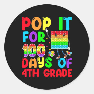 Pop es für 100 Tage der Schule 4. Klasse 100. Tag Runder Aufkleber
