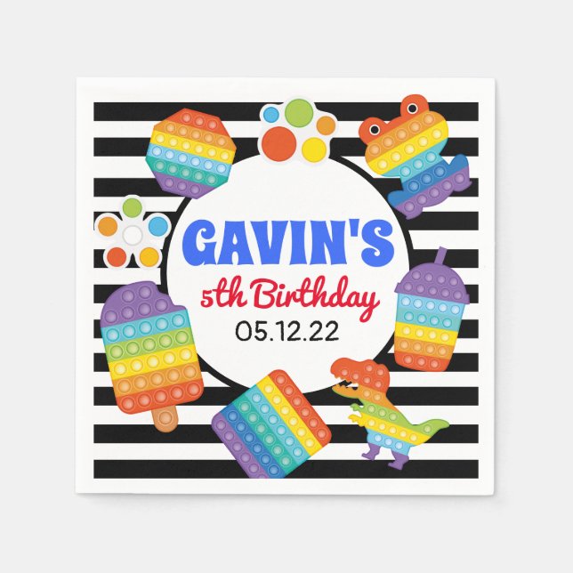 Pop Es Geburtstag Napkins, Fidget Gefallen Napkins Serviette (Vorderseite)