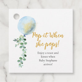 Pop es, wenn sie blauen Ballon Eukalyptus Pop Geschenkanhänger