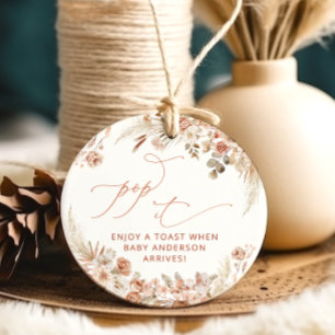 Pop es, wenn sie Boho Pampas Gras Pop Geschenkanhänger