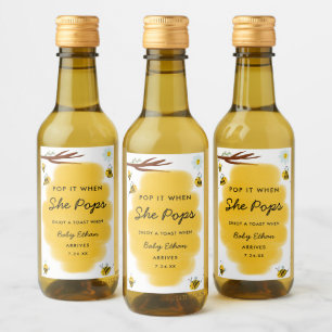 Pop es, wenn sie Honey Bee Baby Dusche Pop Weinetikett