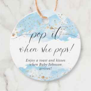 Pop es, wenn sie Pop Aquarellgold weiß Geschenkanhänger