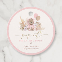 Pop es, wenn sie Pop Boho Teddy Bear Baby Dusche F Geschenkanhänger