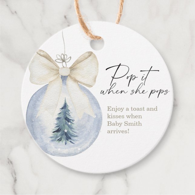 Pop es, wenn sie Pop eleganten Weihnachtsbaum Geschenkanhänger (Vorderseite)