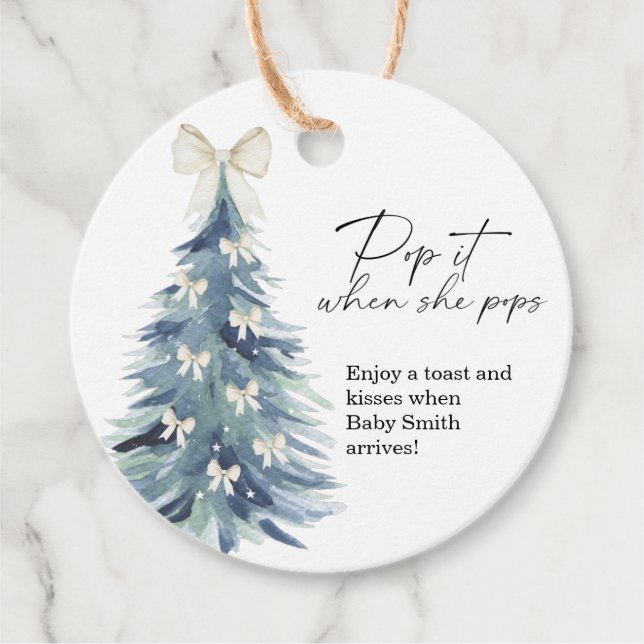 Pop es, wenn sie Pop eleganten Weihnachtsbaumbogen Geschenkanhänger (Vorderseite)
