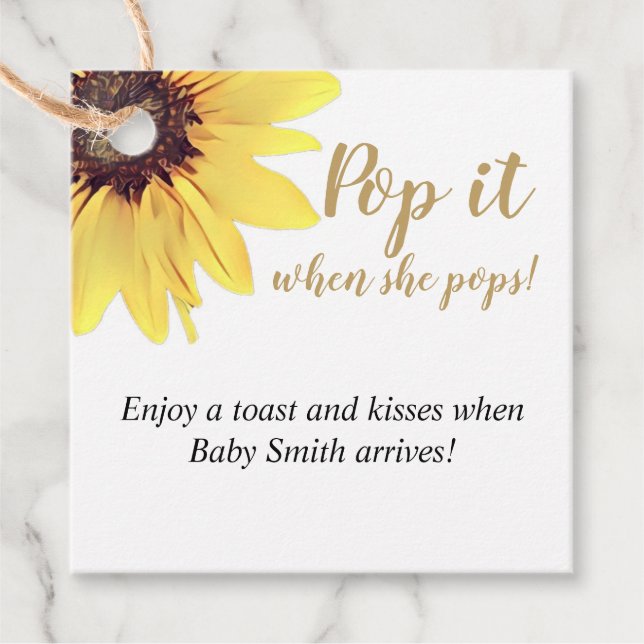 Pop es, wenn sie Pop! Farbige Sonnenblume Geschenkanhänger (Vorderseite)